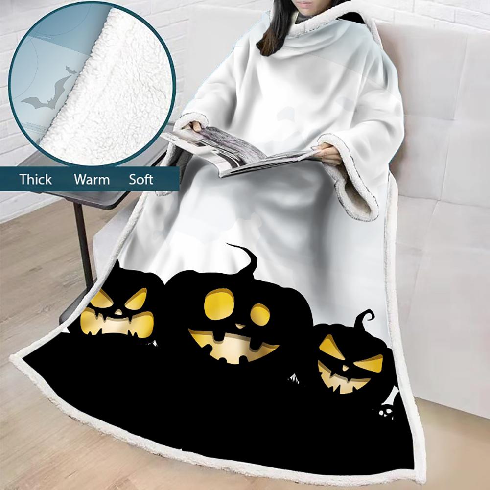 3D Digital Printed Blanket With Sleeves-Blanket Robe Halloween Party