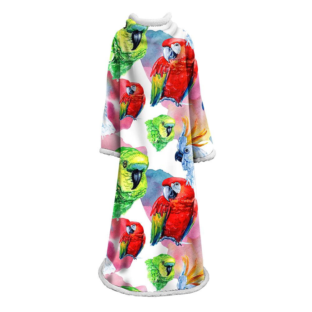 Flamingo Blanket With Sleeves-3D Digital Printed Blanket Robe