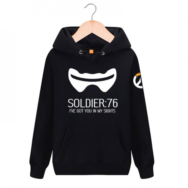 Overwatch Soldier 76 Hoodies - Pullover Black  Hoodie