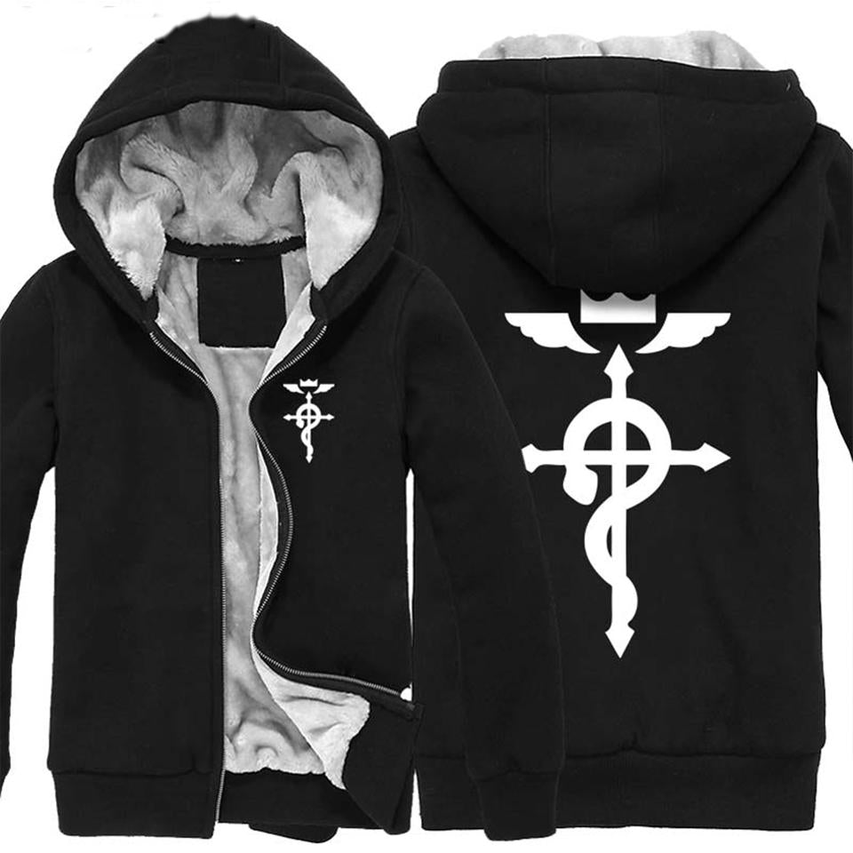 Fullmetal Alchemist Hoodies - Zip Up Anime Thicken Warm Hoodie Coat
