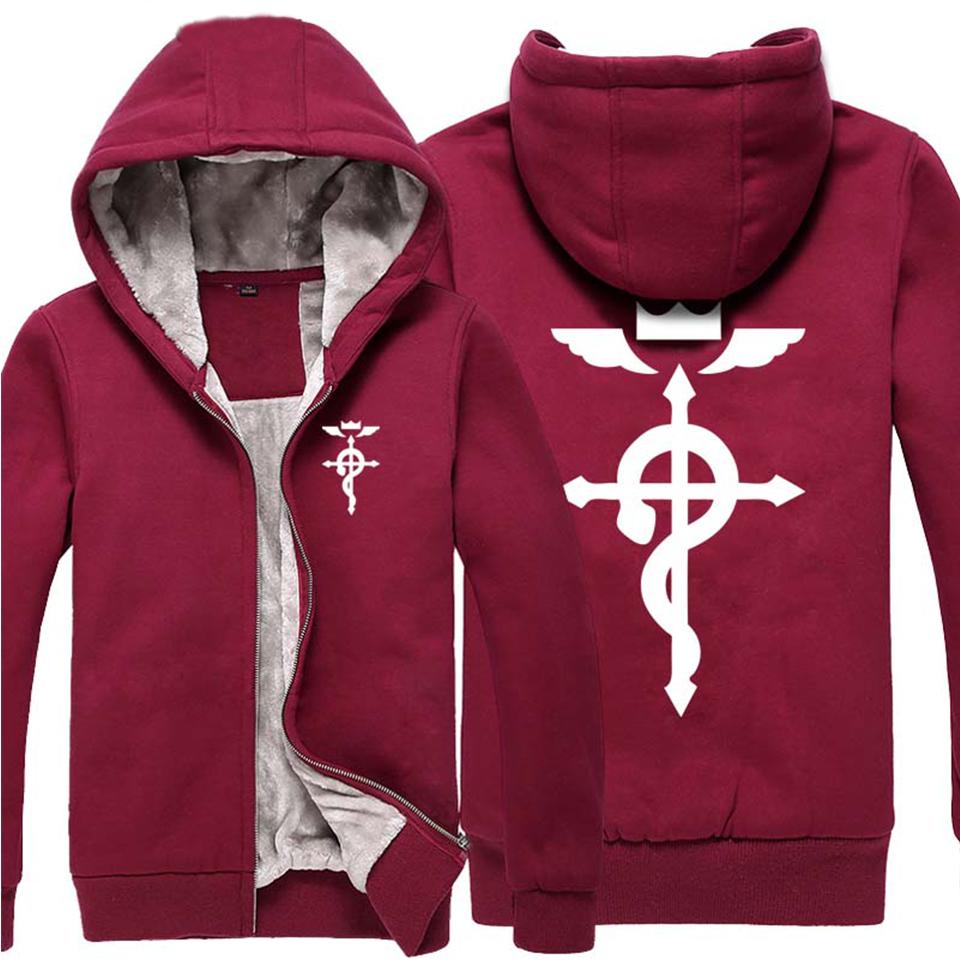 Fullmetal Alchemist Hoodies - Zip Up Anime Thicken Warm Hoodie Coat