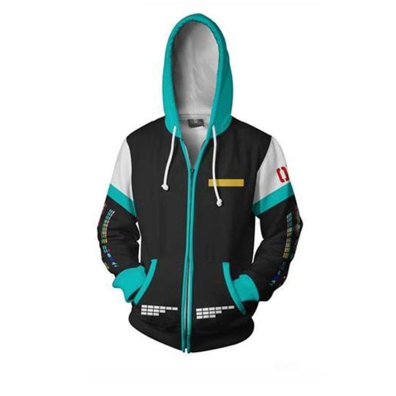 Vocaloid Hoodies - Zip Up Cartoon Hatsune Miku Hoodie
