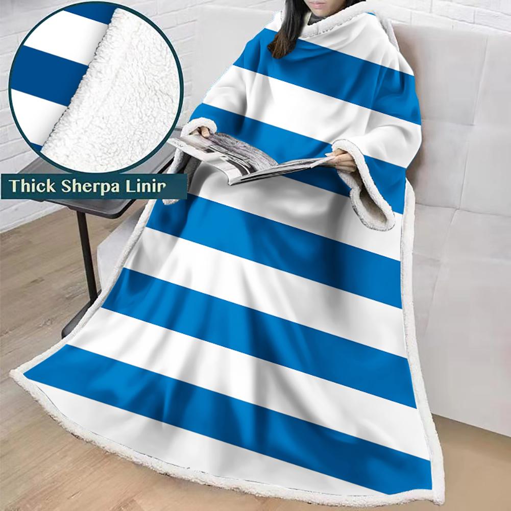 3D Digital Printed Blanket With Sleeves-Geometric Designs Blanket Robe