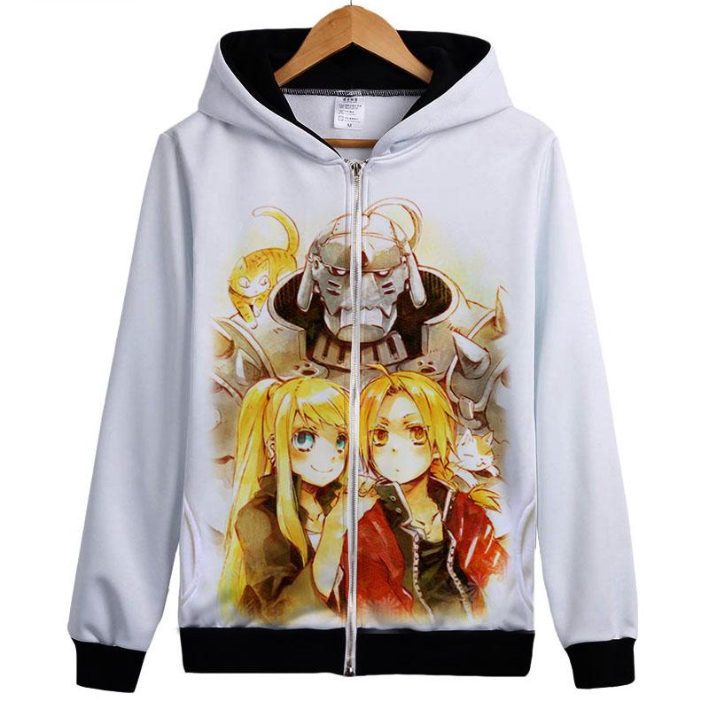 Fullmetal Alchemist Hoodies - Zip Up Hot Yellow Outerwear Hoodie