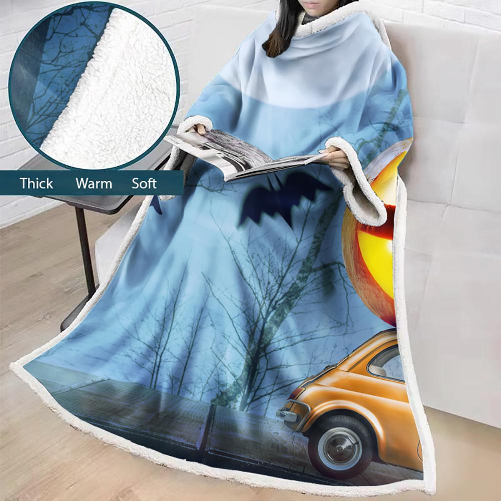 3D Digital Printed Blanket With Sleeves-Blanket Robe Halloween Party