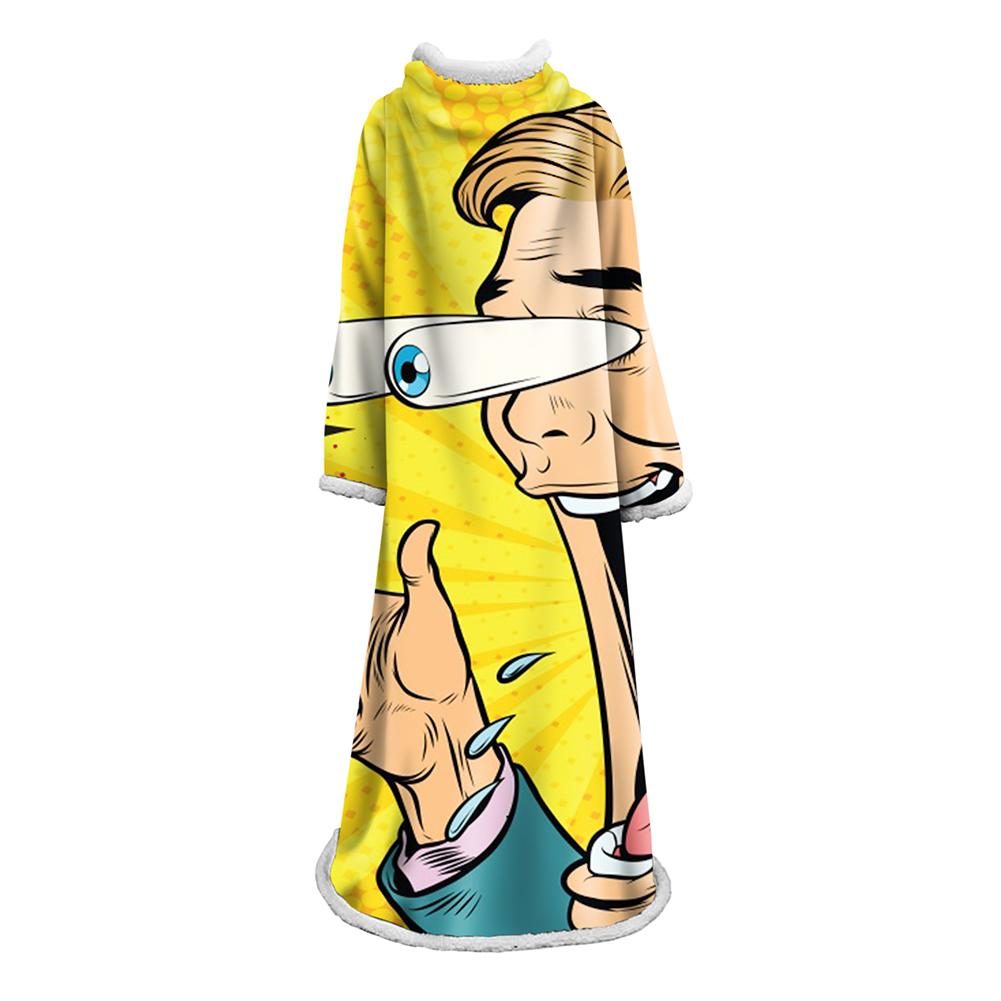 3D Digital Fashion Printed Blanket With Sleeves-Graffiti Blanket Robe