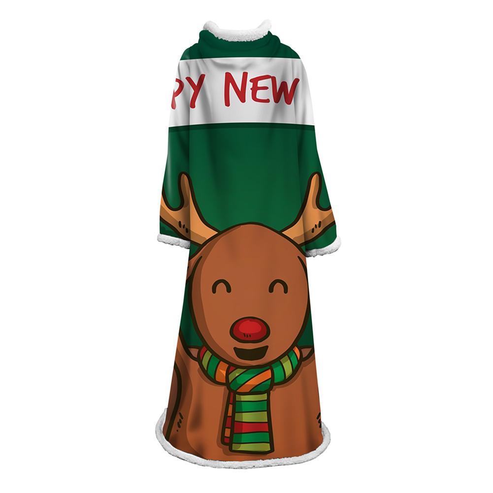 3D Digital Printed Blanket With Sleeves-Christmas Series Blanket Robe