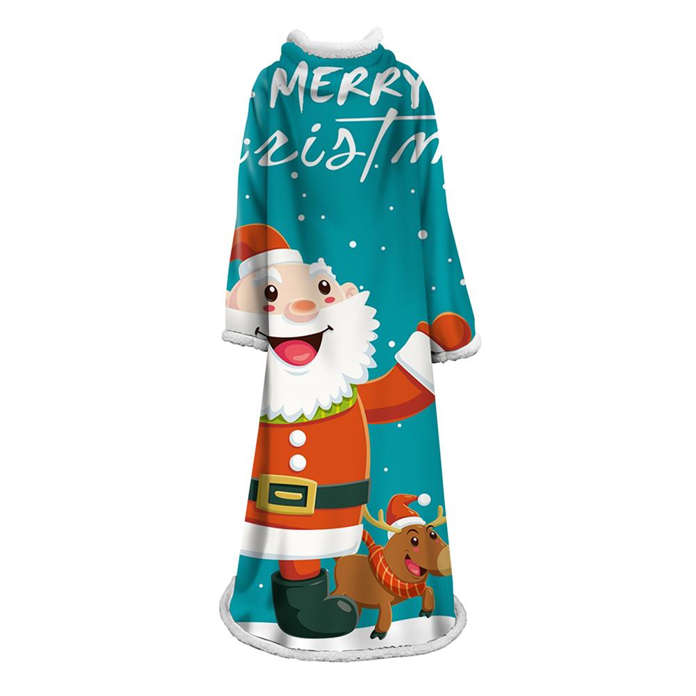 3D Digital Printed Blanket With Sleeves-Christmas Series Blanket Robe