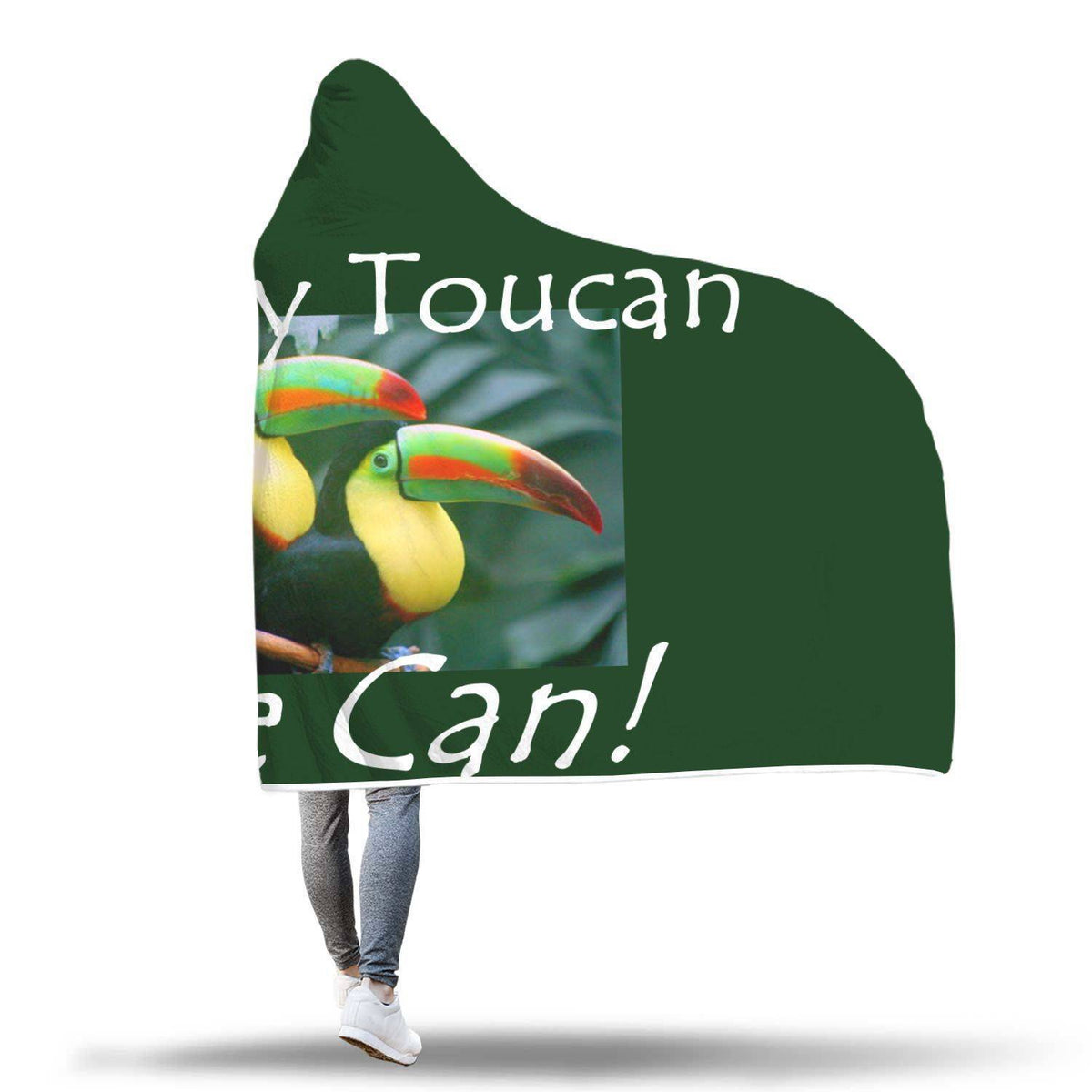 Yes We Can Hooded Blanket - Bird Green Blanket