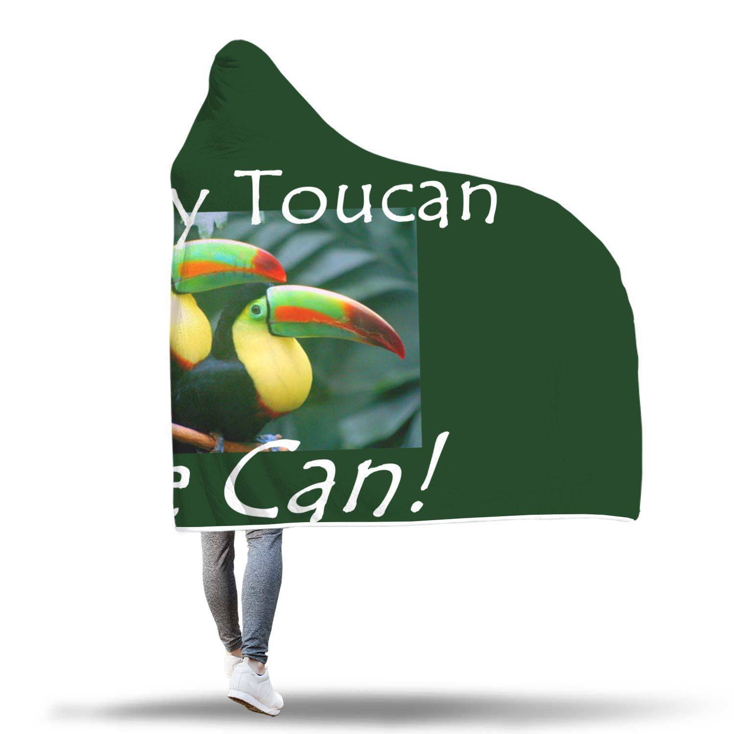 Yes We Can Hooded Blanket - Bird Green Blanket