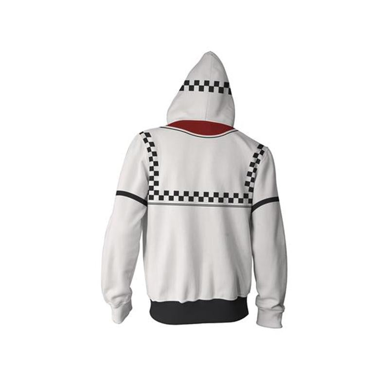 Kingdom Hearts Roxsa Hoodies - Zip Up White-red Hoodie