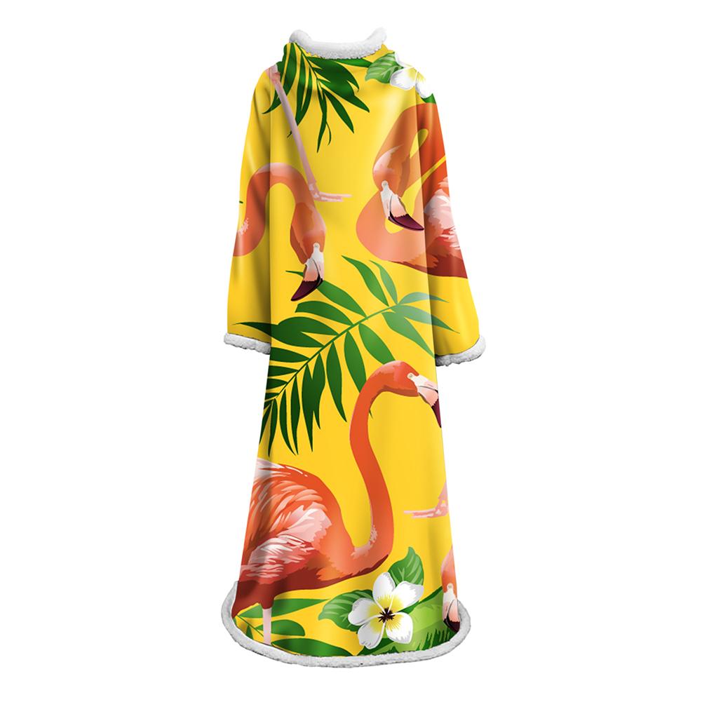 Flamingo Blanket With Sleeves-3D Digital Printed Blanket Robe