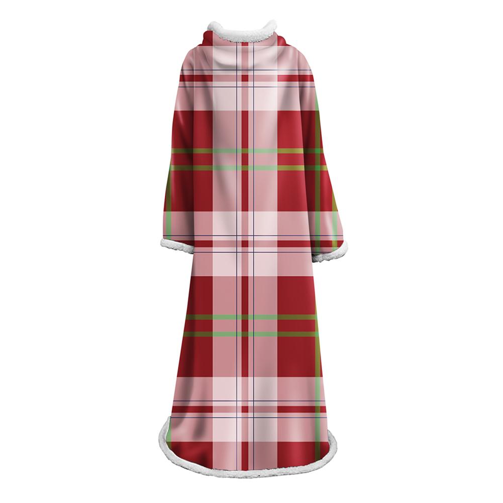 3D Digital Printed Plaid Blanket Robe -Blanket With Sleeves