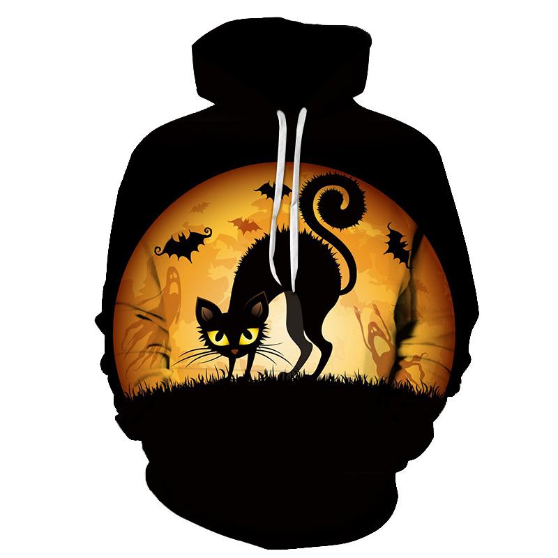 Halloween Wild Cats Devil 3D Printed Hoodie