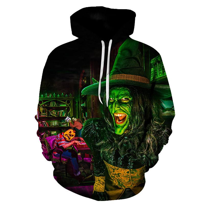 Halloween Green Face Devil 3D Printed Hoodie