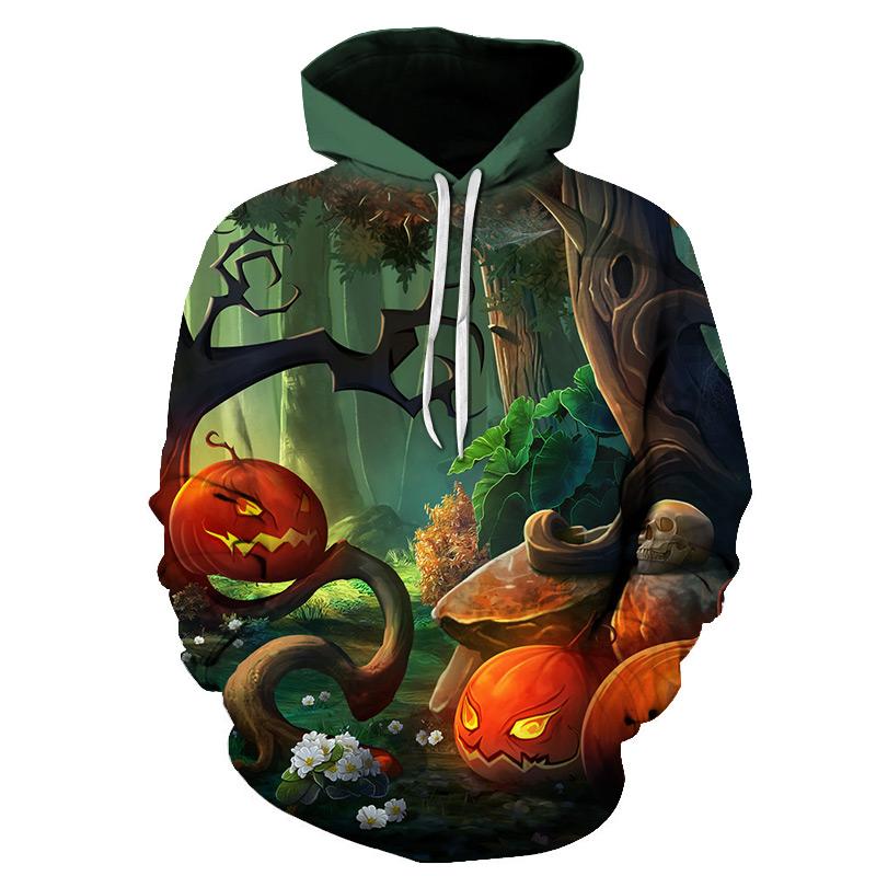 Halloween Jungle Party Pumpkin Lamp 3D Printed Hoodie