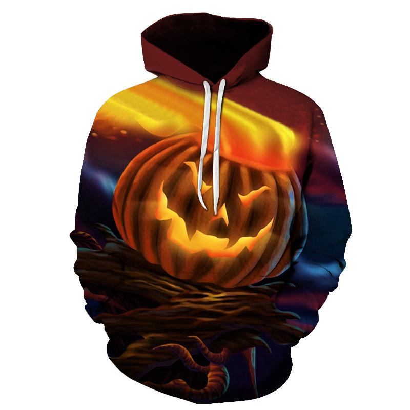 Halloween Fire Hat Pumpkin Lamp 3D Printed Hoodie