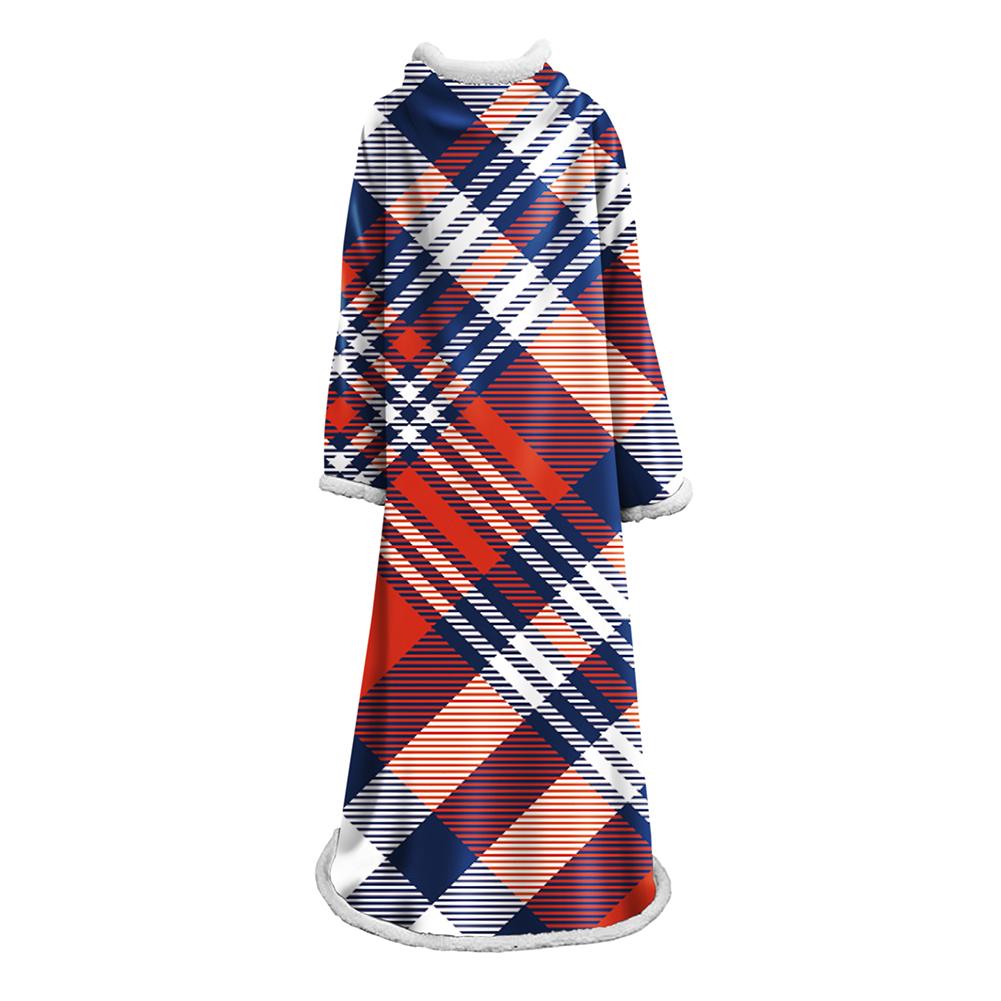 3D Digital Printed Plaid Blanket Robe -Blanket With Sleeves