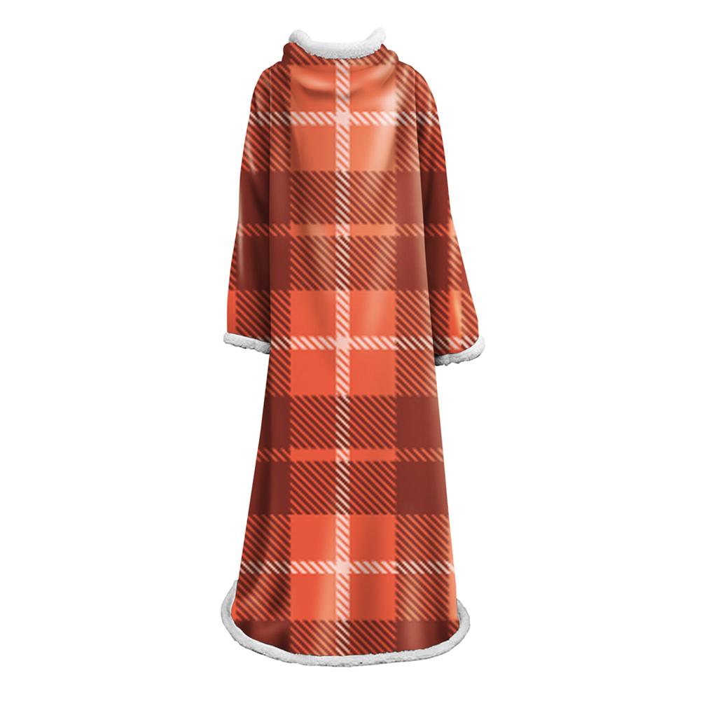 3D Digital Printed Plaid Blanket Robe -Blanket With Sleeves