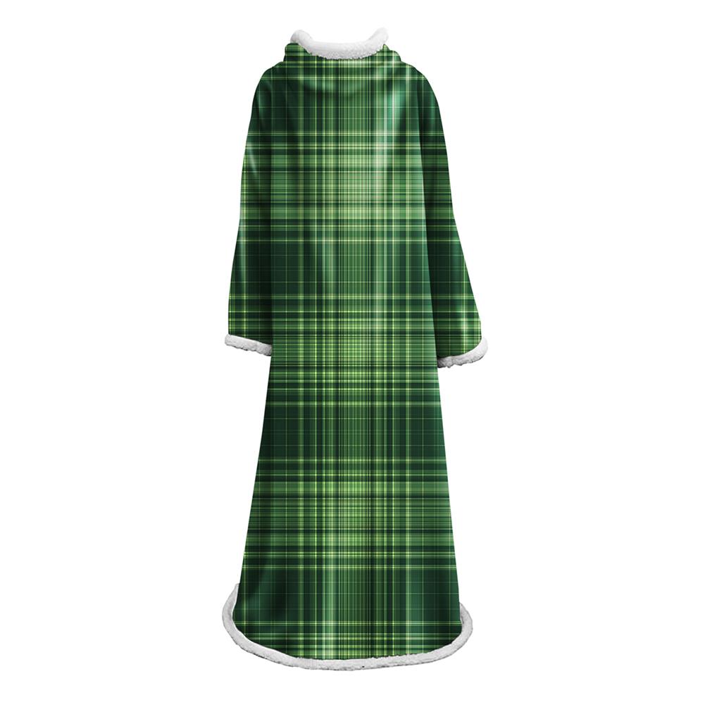 3D Digital Printed Plaid Blanket Robe -Blanket With Sleeves