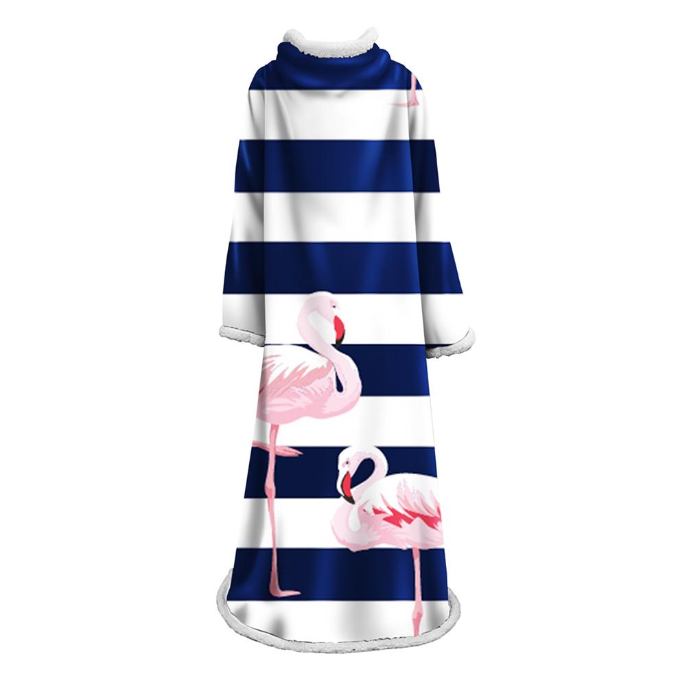 Flamingo Blanket With Sleeves-3D Digital Printed Blanket Robe