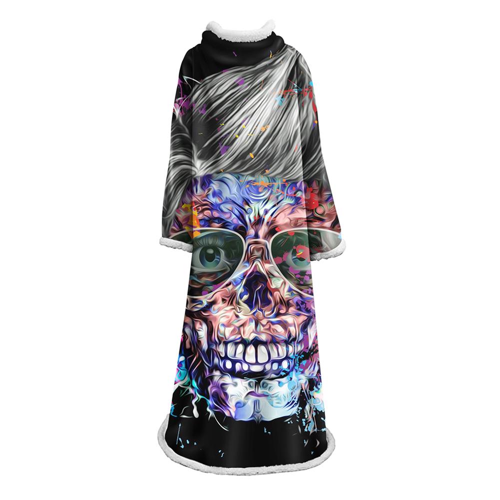 3D Digital Fashion Printed Blanket With Sleeves-Graffiti Blanket Robe