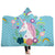 Unicorn Hooded Blanket - Flower Blue Blanket