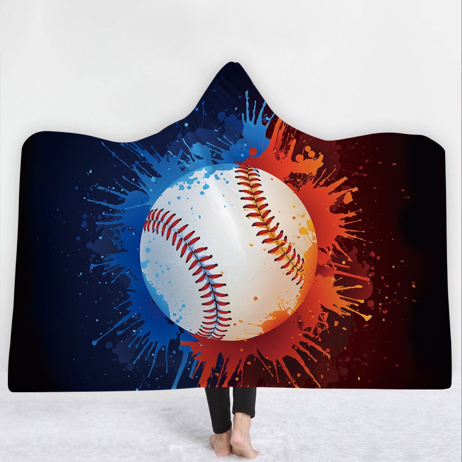 Baseball Hooded Blanket - 3D Printe Coating Blanket