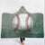 Baseball Hooded Blanket V2 - Big Ball Grey Fleece Blanket