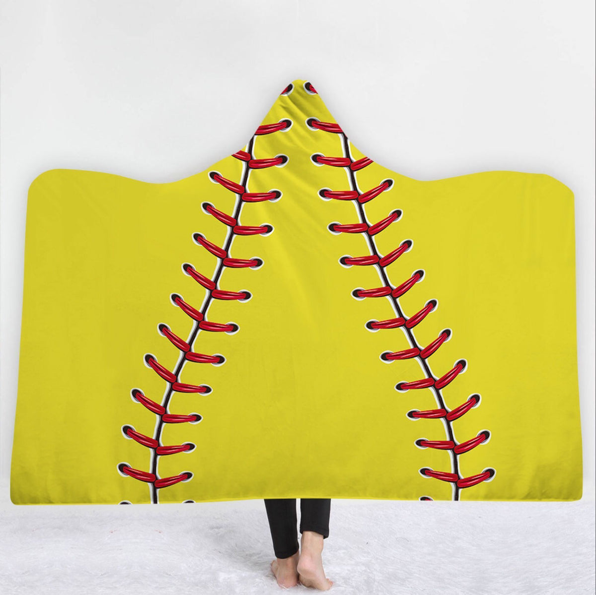 Baseball Hooded Blanket - Lace Yellow Blanket