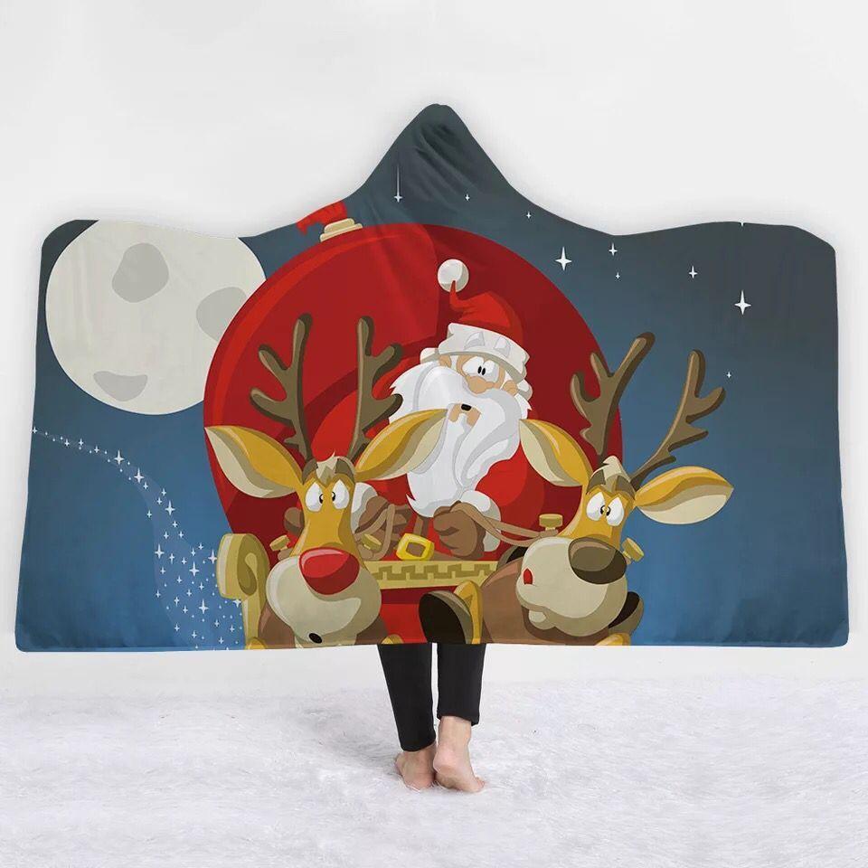 Merry Christmas Hooded Blanket - Funny Santa Blanket