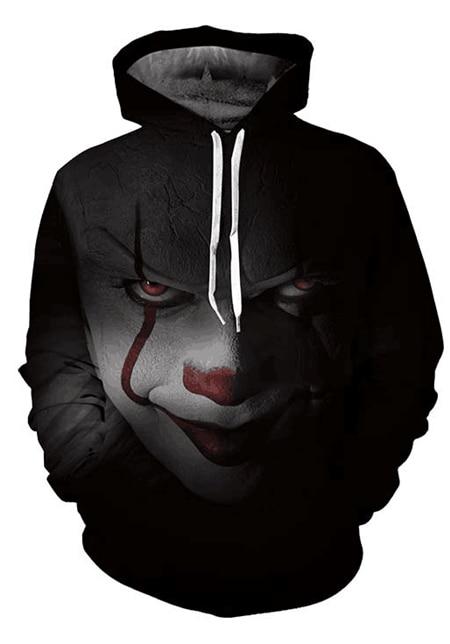Unisex 3D Print Panic Clown Pattrern Halloween Hoodies