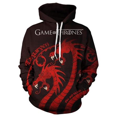 Game of Thrones Hoodie——Unisex 3D Print House Targaryen &quot;Fire and Blood&quot; Hoodie