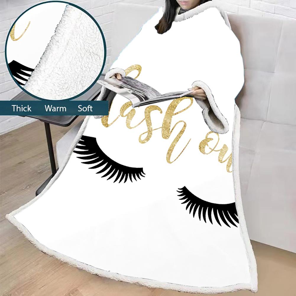 3D Digital Printed Blanket With Sleeves-Unicorn Cartoon Blanket Robe