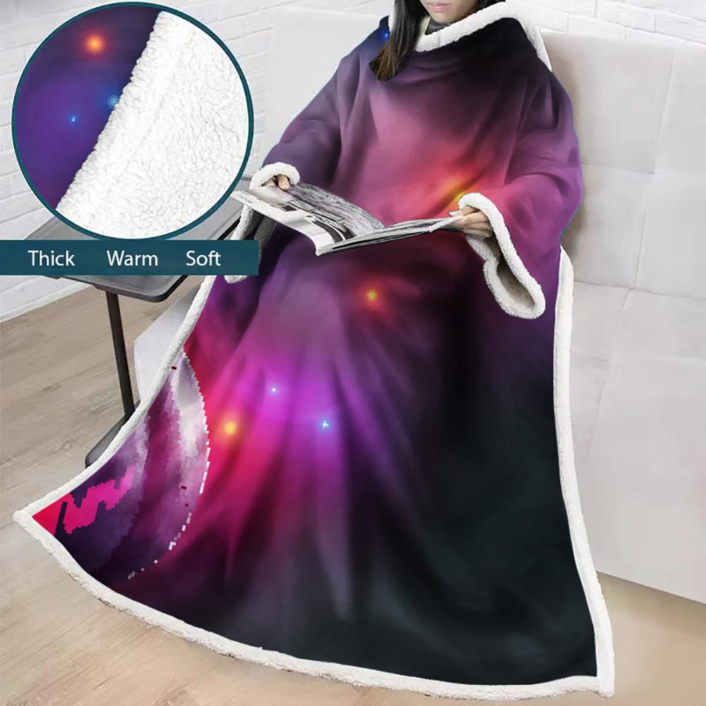 3D Digital Printed Blanket With Sleeves-Blanket Robe Halloween Party