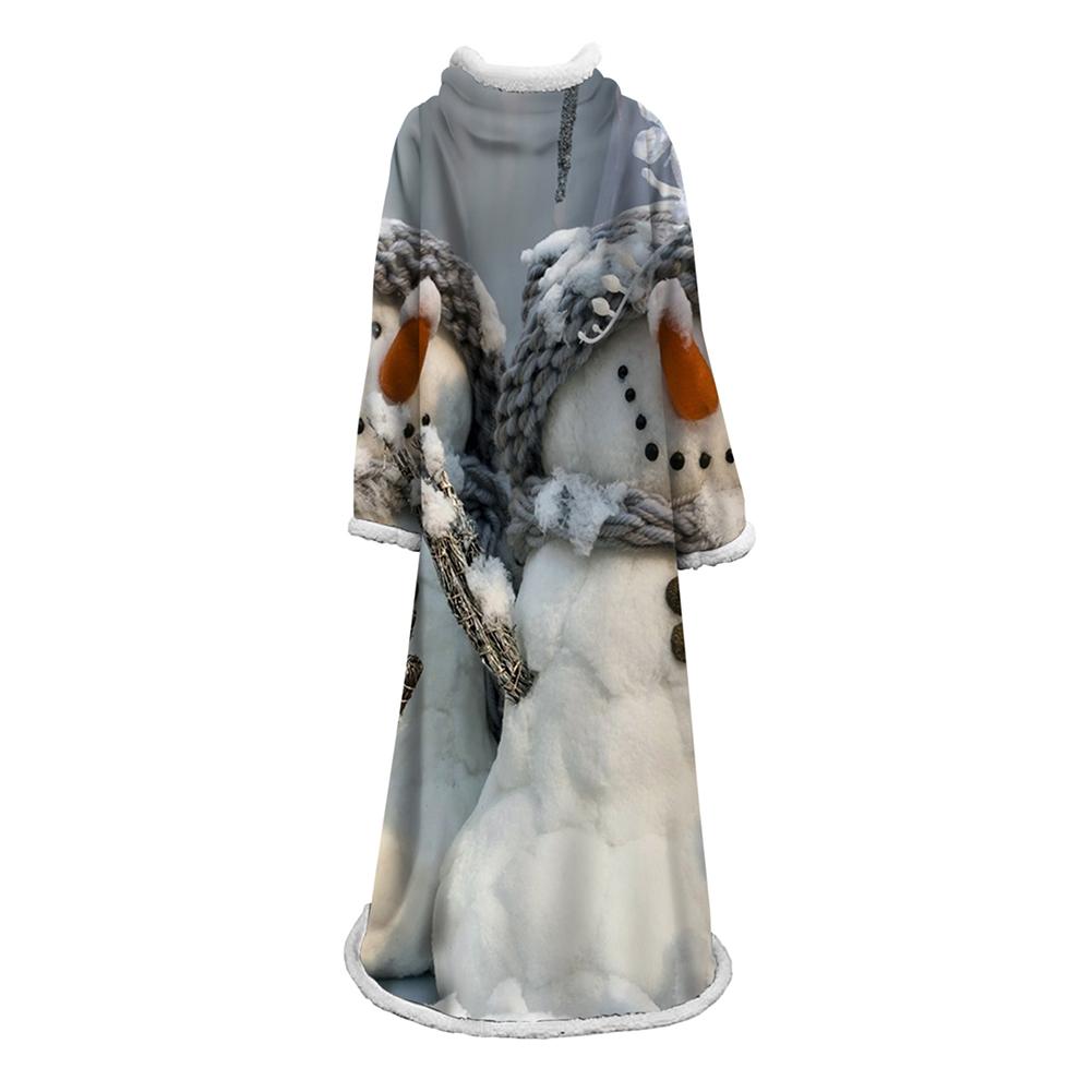 3D Digital Printed Blanket With Sleeves-Christmas Series Blanket Robe