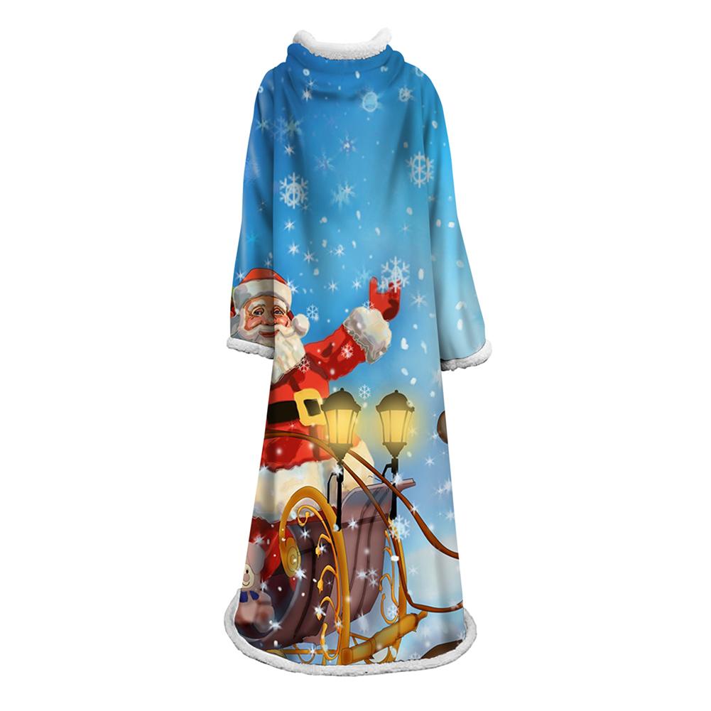 3D Digital Printed Blanket With Sleeves-Christmas Series Blanket Robe