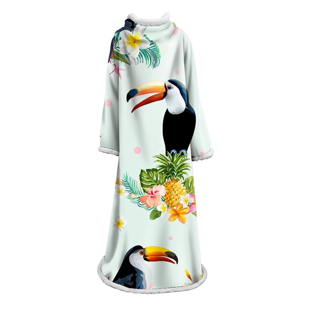 Flamingo Blanket With Sleeves-3D Digital Printed Blanket Robe