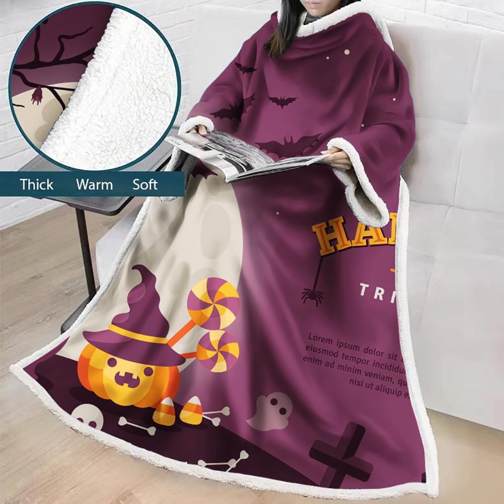 3D Digital Printed Blanket With Sleeves-Blanket Robe Halloween Party