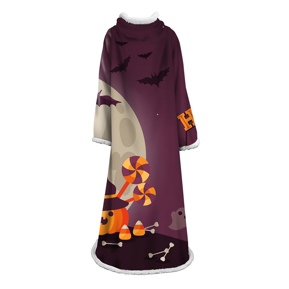 3D Digital Printed Blanket With Sleeves-Blanket Robe Halloween Party