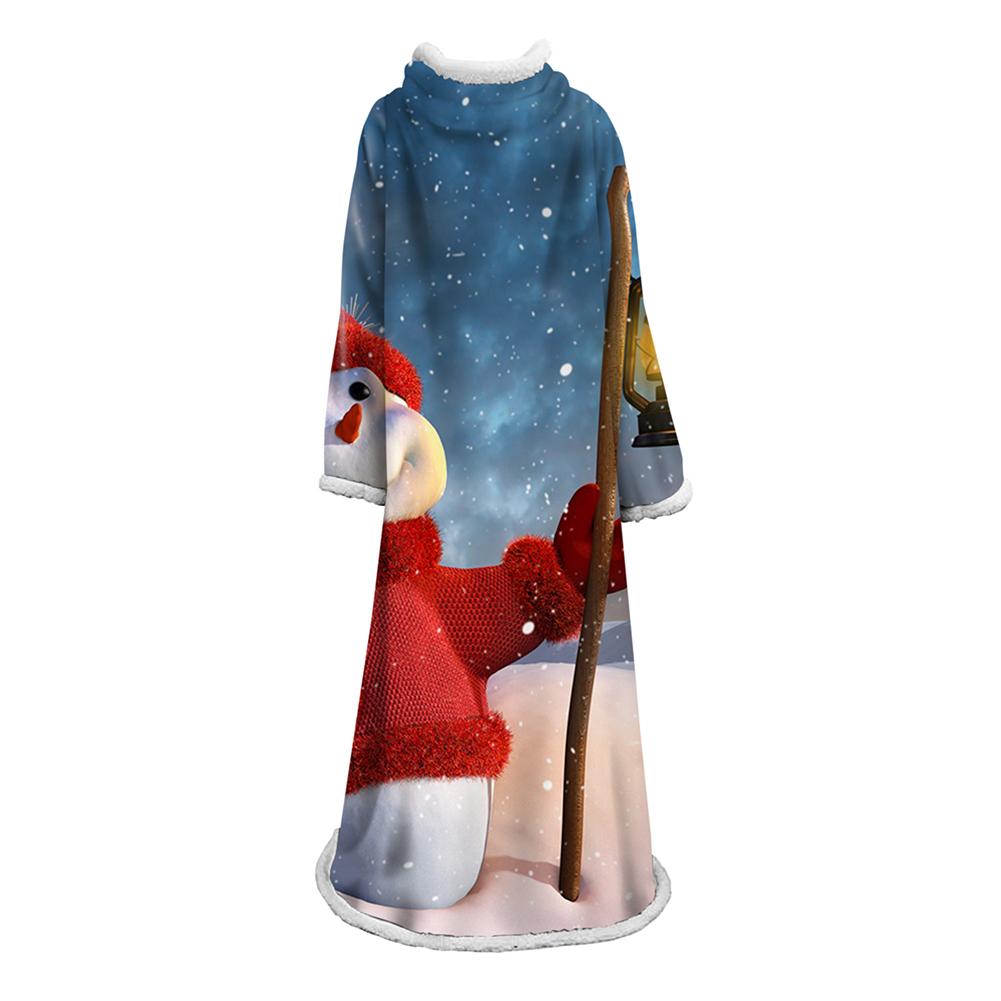 3D Digital Printed Blanket With Sleeves-Christmas Series Blanket Robe