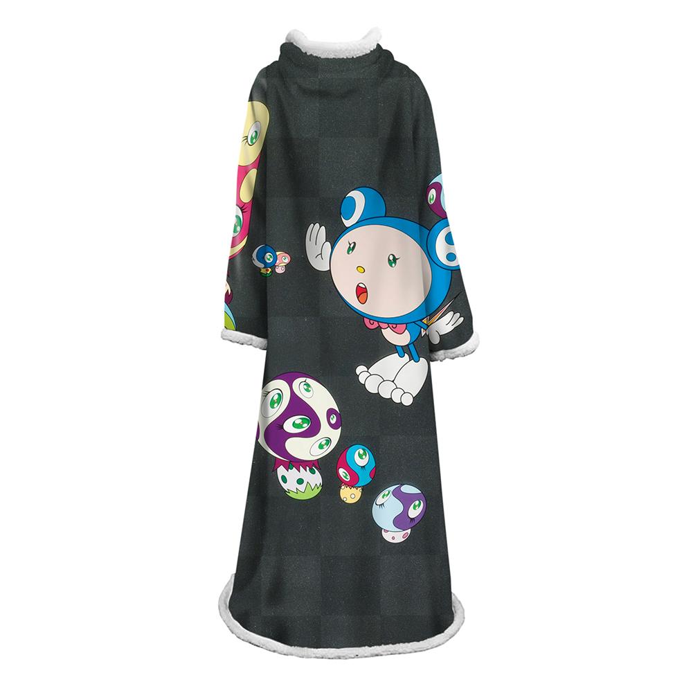3D Digital Flower Printed Blanket With Sleeves-Cute Cartoon Blanket Robe