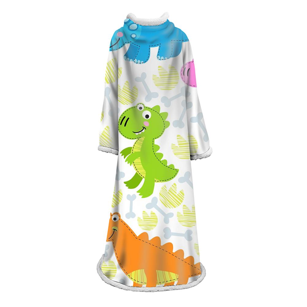 3D Digital Cartoon Printed Blanket With Sleeves-Cute Blanket Robe