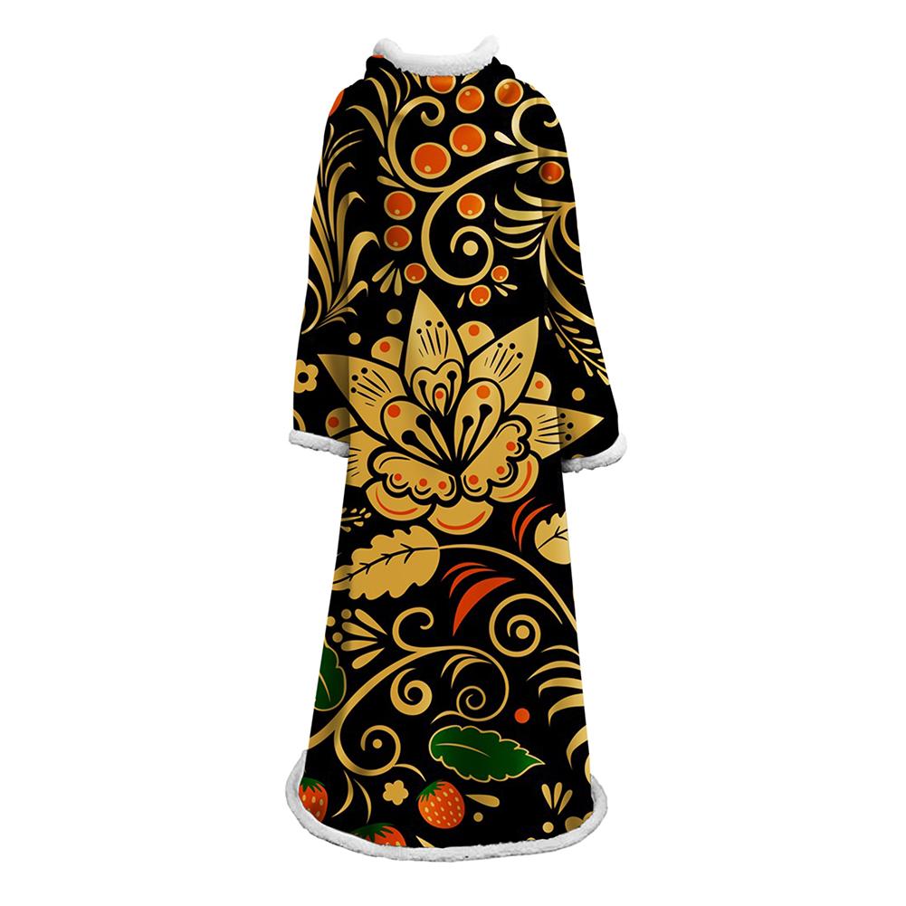 3D Digital Printed Blanket With Sleeves-Geometric Designs Blanket Robe