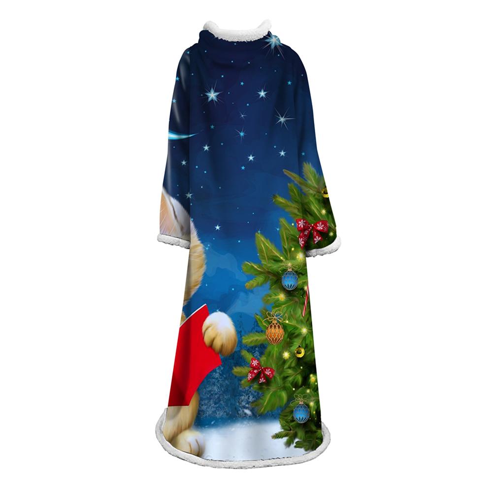 3D Digital Printed Blanket With Sleeves-Christmas Series Blanket Robe