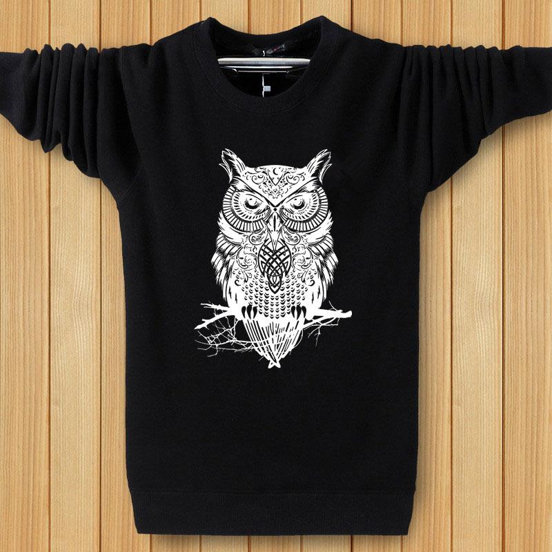 Men's Sweatshirts - Men's Sweatshirt Series Owl White Icon Fleece Sweatshirt