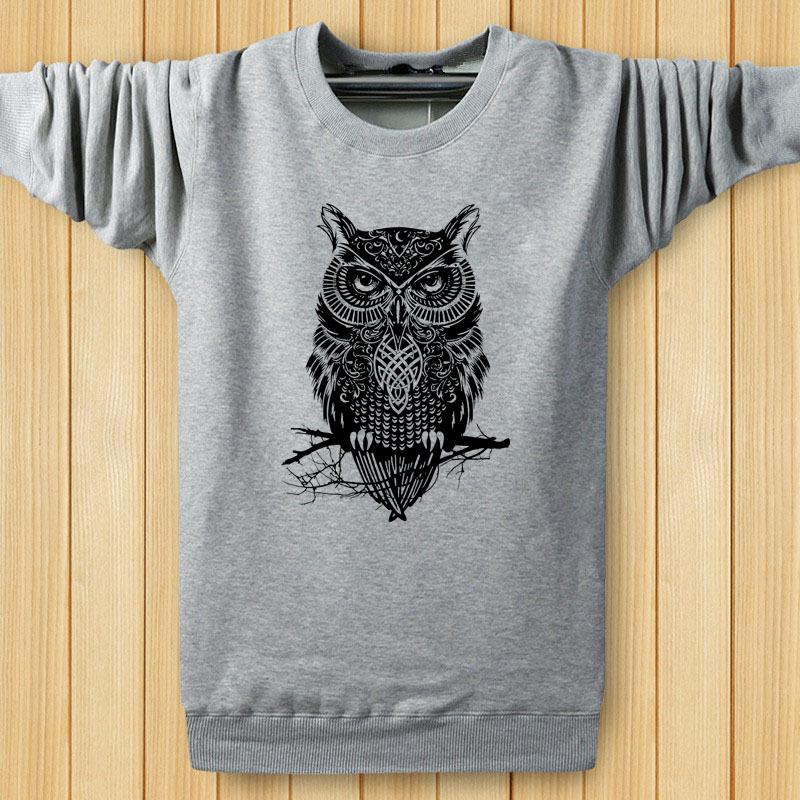 Men&#39;s Sweatshirts - Men&#39;s Sweatshirt Series Owl Black Icon Fleece Sweatshirt