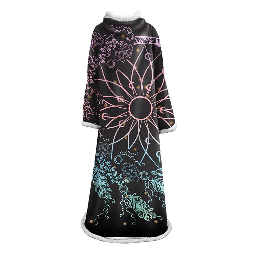 Digital Printed Blanket Dream Catcher - Blanket Robe With Sleeves