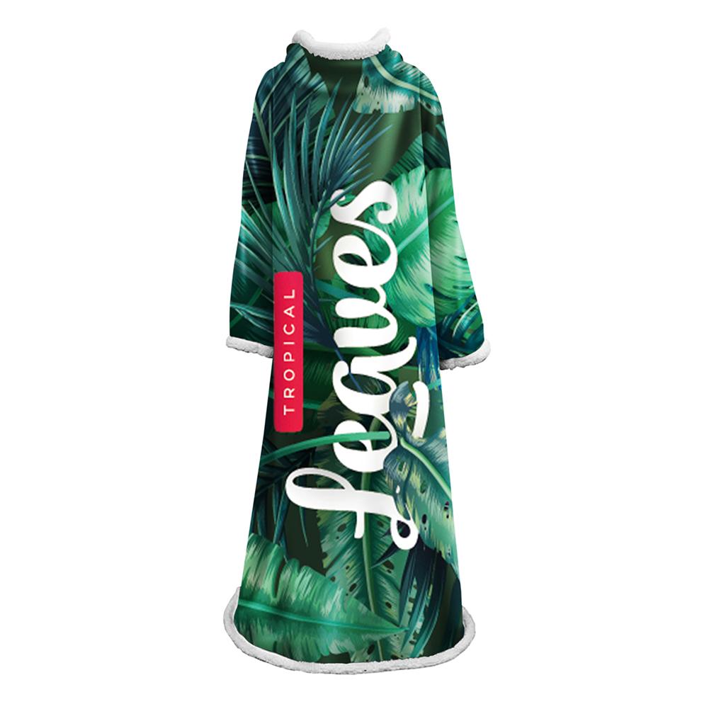 3D Digital Printed Plants Blanket With Sleeves-Leaves Blanket Robe