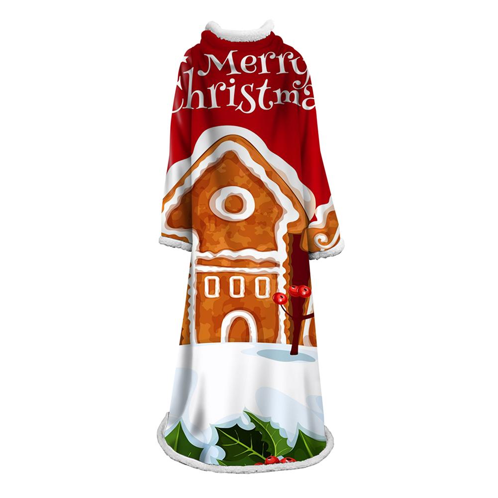 3D Digital Printed Blanket With Sleeves-Christmas Series Blanket Robe